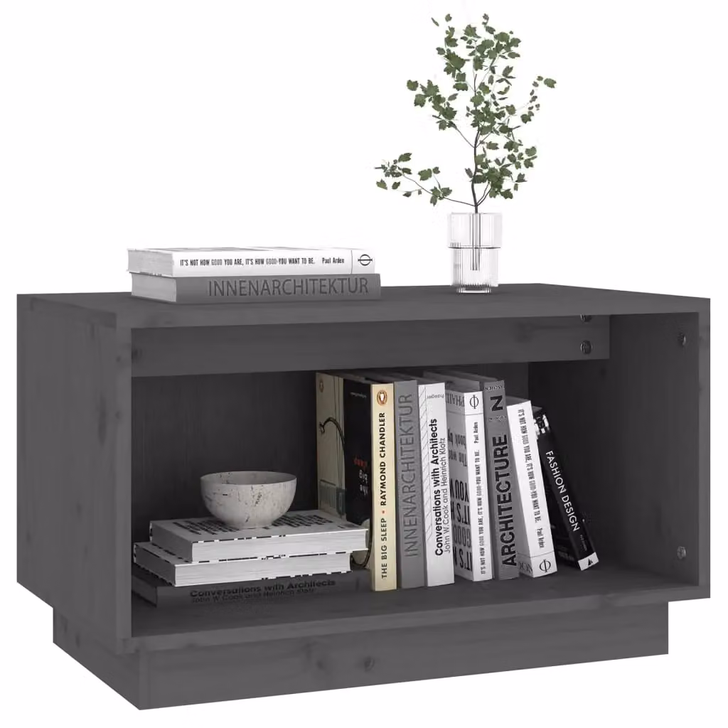Berkfield Home Grey Rustic Solid Wood Pine TV Cabinet W/D/H: 60 x 35 x 35 cm – 4