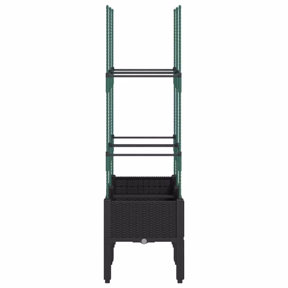 Berkfield Home Garden Planter with Trellis, Black, W/D/H: 80 x 40 x 142.5 cm – 3