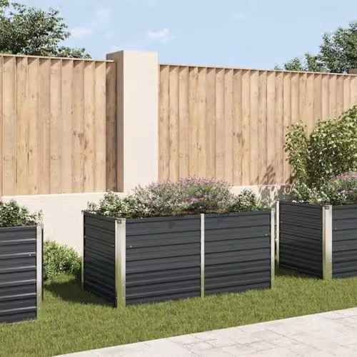 vidaXL Raised Garden Bed in Anthracite Galvanised Steel, W/D/H: 160 x 80 x 77 cm – 2