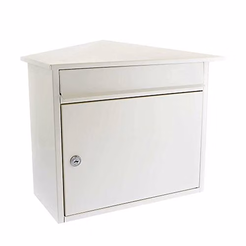 Burg-Wächter Mersey Wall Mounted Steel Post Box, White, H 35.9 x W 34.9 x D 20.6 cm