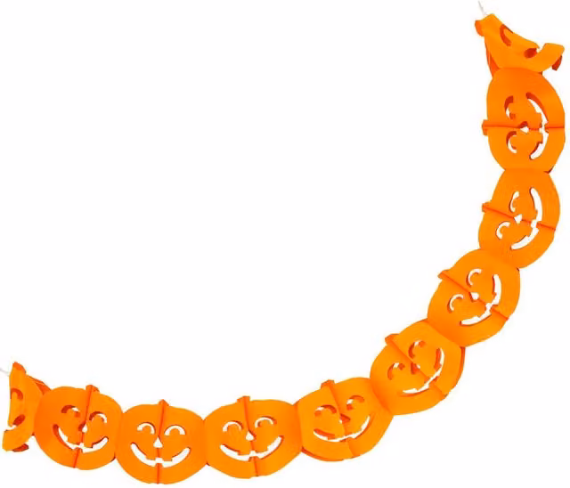 VFM e-Store Halloween Pumpkin Paper Garland in Orange, 3m