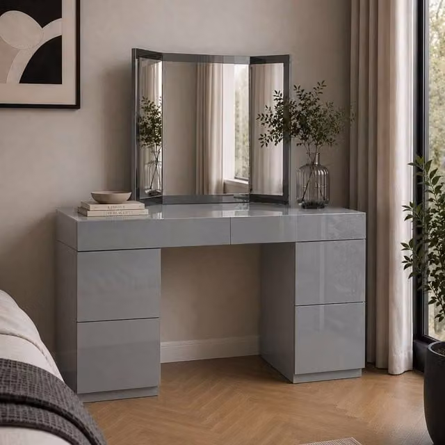 Birlea Liberty Grey Rectangular Tabletop Dressing Table Mirror