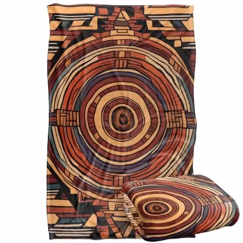JQ Licensing James Piazza Aztec Pattern Silky Touch Super Soft Fleece Throw Blanket, Multicolour, W: 91 cm, D: 147 cm