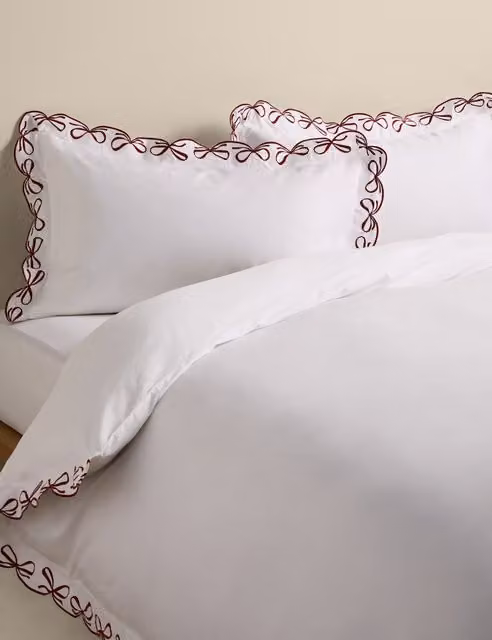 M&S Pure Cotton Classic Bedding Set, White, W: 140 cm, L: 200 cm