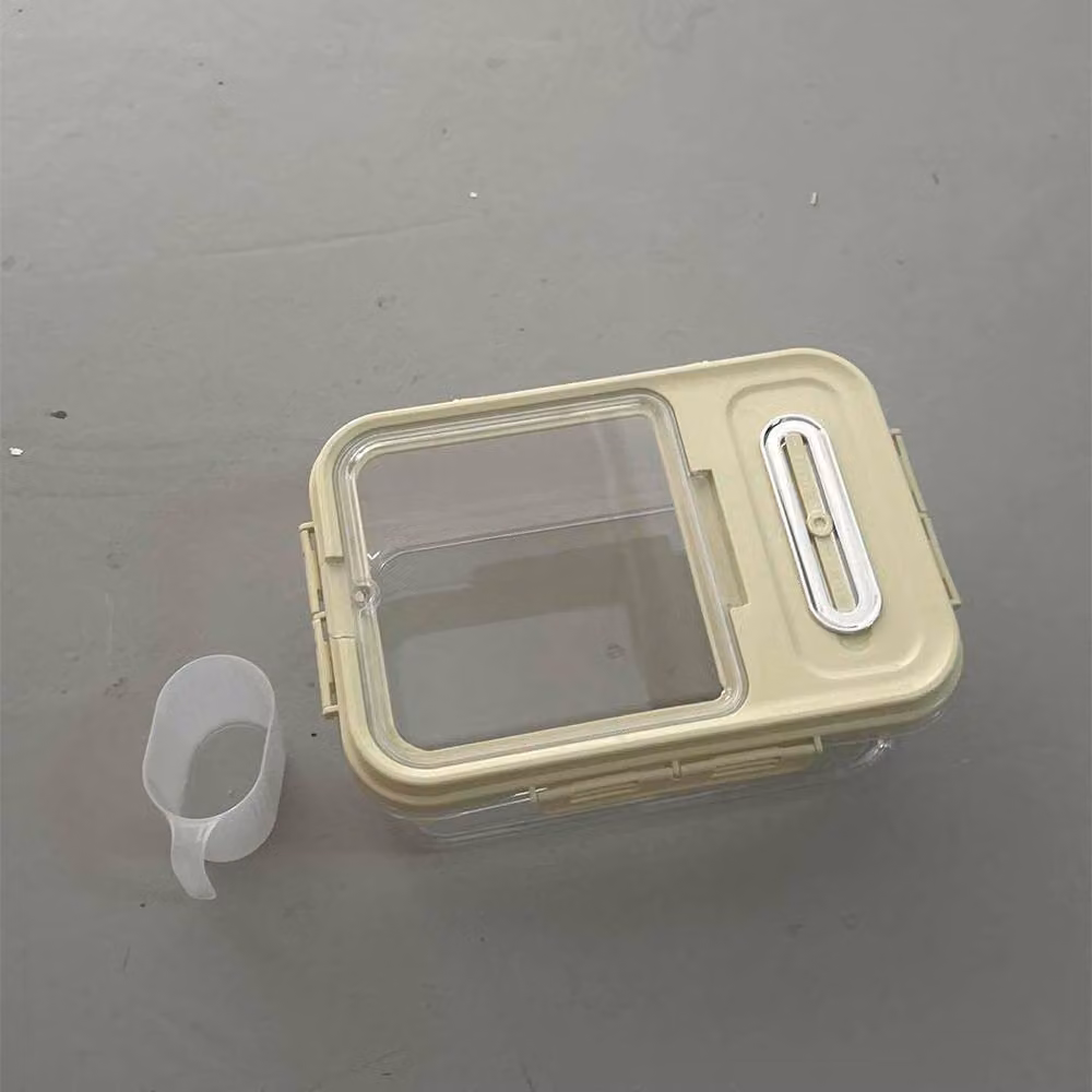 Living and Home Airtight Food Storage Container with Lid and Measuring Cup, Beige/Cream, 5/10kg Capacity – 3