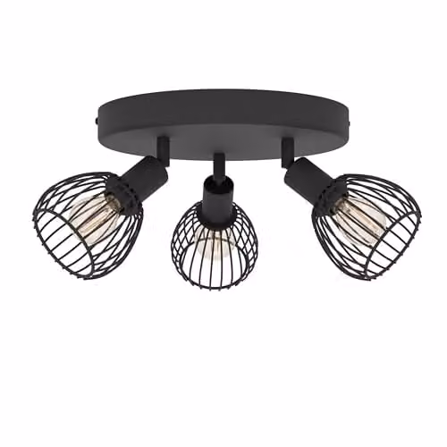 Eglo Sonnino Black Metal 3-Light Adjustable Spotlight Ceiling Fitting