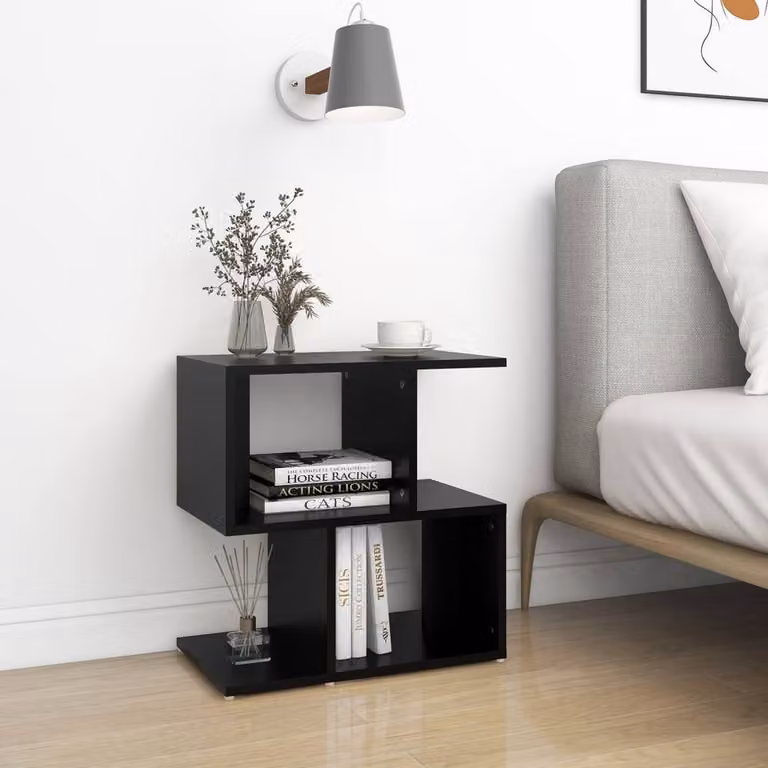 Berkfield Home Elegant Bedside Cabinets, 2 Piece Set in Black, W/D/H: 50 x 30 x 51.5 cm