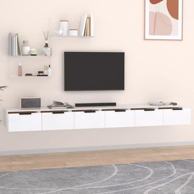 Berkfield Home Set of 2 White Wall Mounted Cabinets, W/D/H: 102 x 30 x 20 cm – 1
