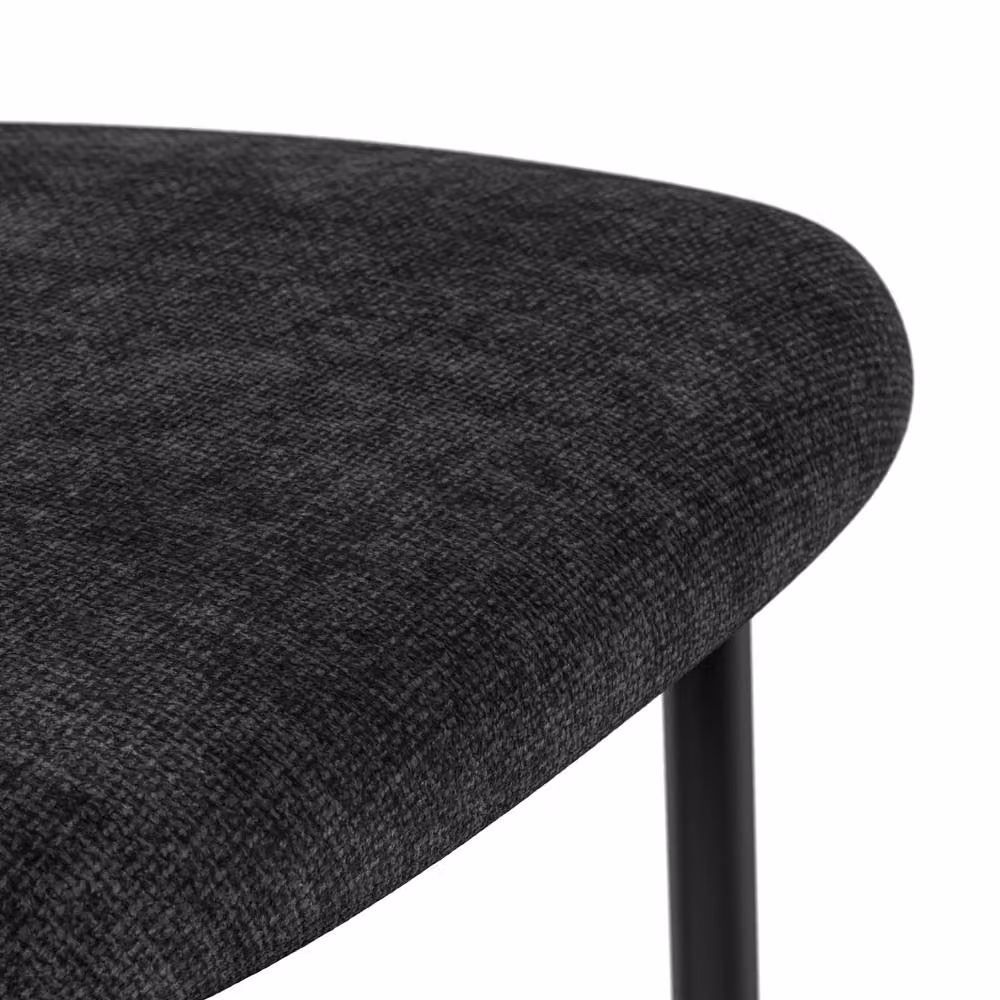 More4Homes Myla Set of 4 Black Linen Upholstered Dining Chairs with Metal Frame – 4