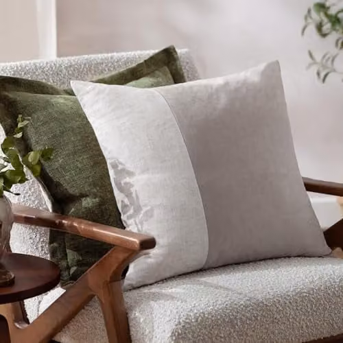 Riva Home Green Chenille and Velvet Square Cushion, W/D/H: 50 x 50 x 50 cm – 4
