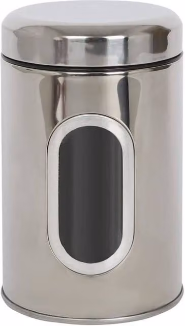 Havendro Airtight Stainless Steel Tea, Coffee and Sugar Canister with Window, Metallic Silver