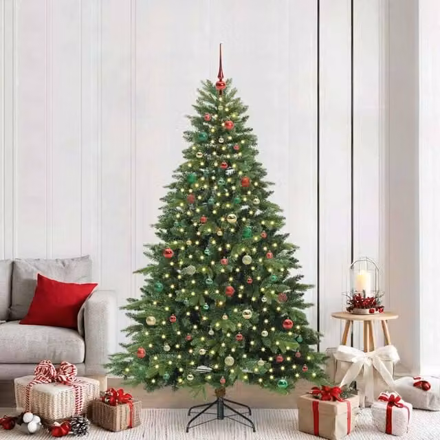 Berkfield Home Artificial Green Christmas Tree with 300 LEDs, Height: 210 cm