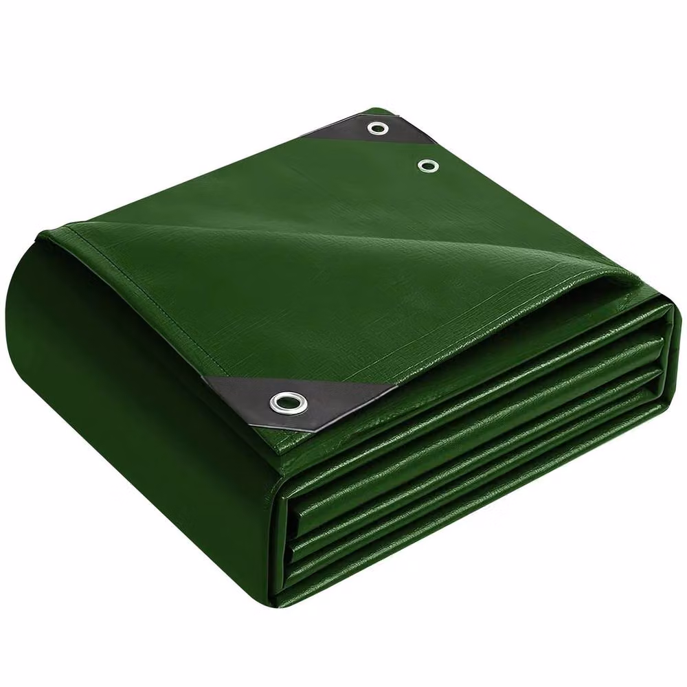 SPETLEK Heavy Duty Waterproof PVC Tarpaulin Cover, Dark Green, 3 x 4 m – 2