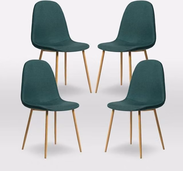Home Garden Direct Asteria Set of 4 Modern Dining Chairs in Green – 1