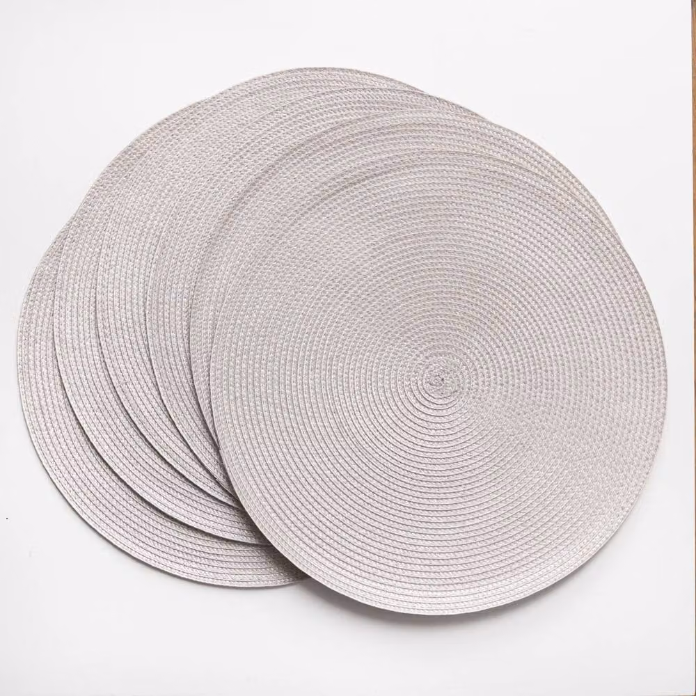 D-C-Fix Wipe Clean Woven Round Placemats in Grey Stone – 2