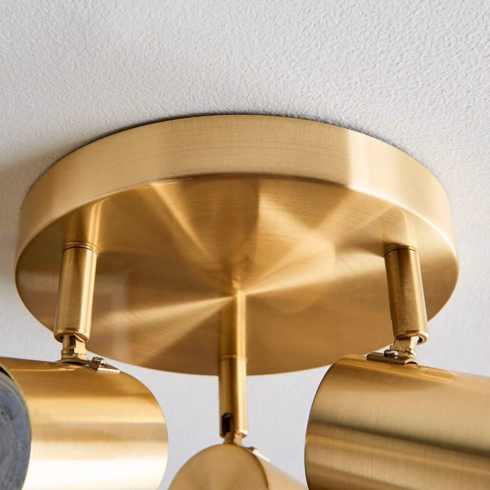 Pagazzi Hereford 3 Light Adjustable Ceiling Spotlight in Gold/Brass – 3