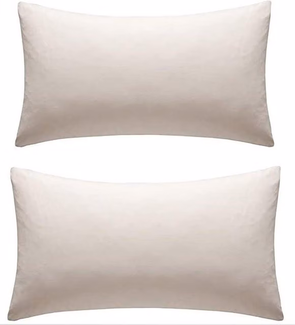 NewEdgeBlinds Plain Percale Pillowcase Pair in Beige and Yellow
