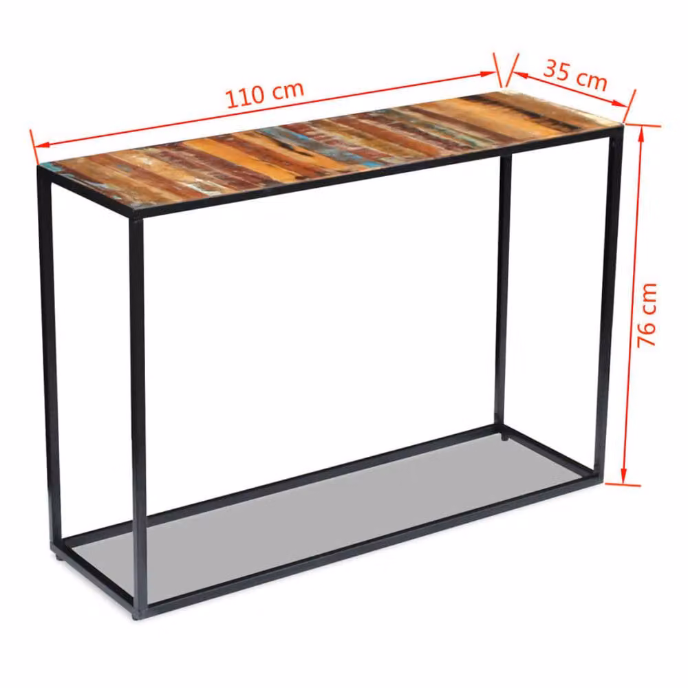 Berkfield Home Rustic Reclaimed Wood Console Table, Brown, W/D/H: 110 x 35 x 76 cm – 3