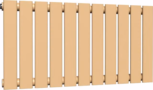 Lux Heat Single Flat Horizontal Steel Radiator in Caramel Fudge, W: 77 cm, H: 40 cm
