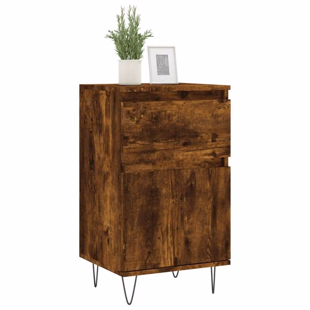 Berkfield Home Smoked Oak Sideboard in Brown, W/D/H: 40 x 35 x 70 cm – 3