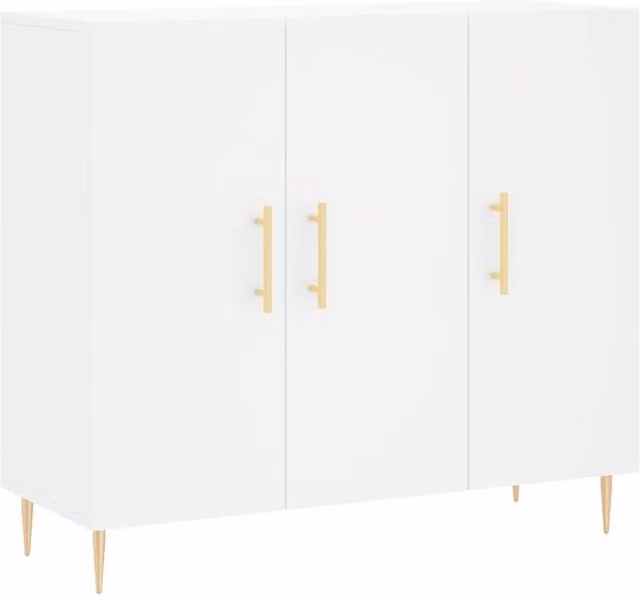 Berkfield Home Modern White Sideboard W/D/H: 90 x 34 x 80 cm