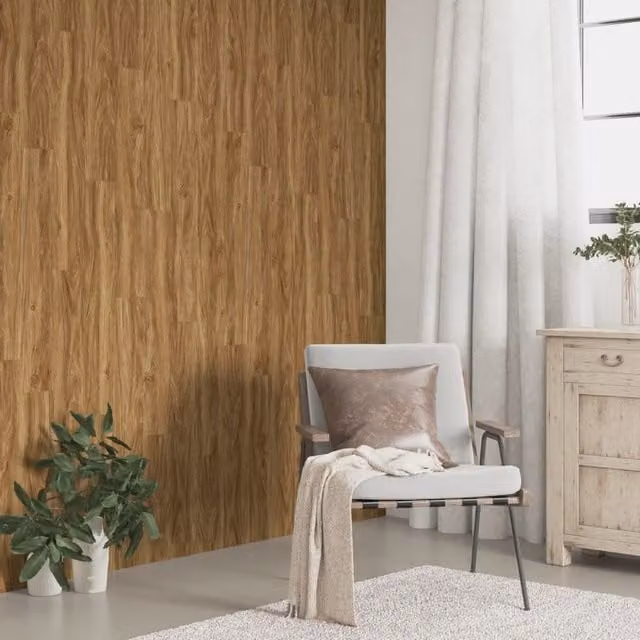 Berkfield Home Wood Look Brown PVC Wall Panels