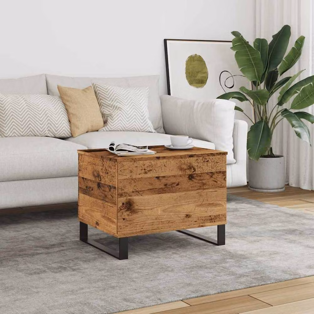 Berkfield Home Old Wood Coffee Table in Brown, W/D/H: 60 x 44.5 x 45 cm – 2