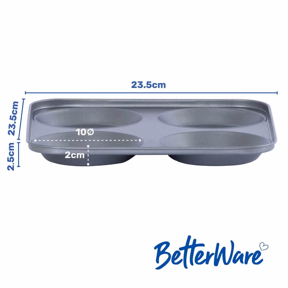 Betterware Essentials 4 Cup Non-Stick Yorkshire Pudding Tray in Silver – 3