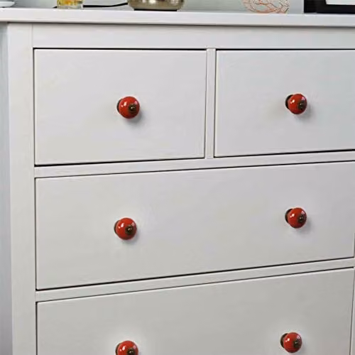 Nicola Spring Red Polished Ceramic Cabinet Knobs, Pack of 6 – 3