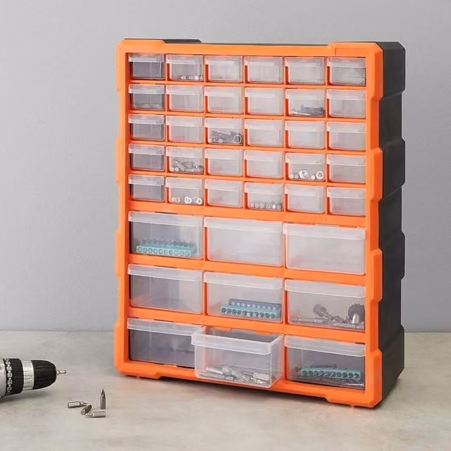 FLAVORA 39 Multi Drawer Cabinet Storage Chest Garage Organiser in Orange