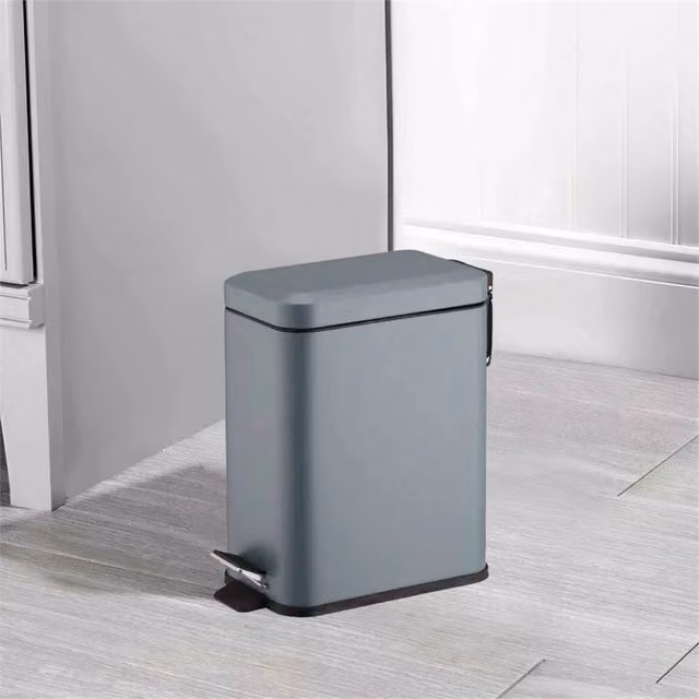 EONLION Slate 5 L Slim Pedal Bin in Dark Grey