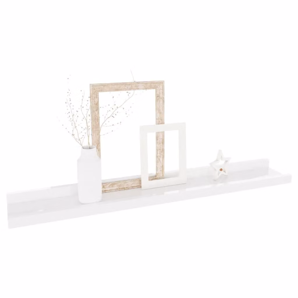 Berkfield Home Wall Mounted Shelves, 4 Piece Set, High Gloss White, W: 60 cm, D: 9 cm, H: 3 cm – 2