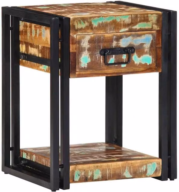 Berkfield Home Modern Bedside Cabinets, Set of 2, Reclaimed Solid Wood, Brown, W/D/H: 40 x 35 x 50 cm