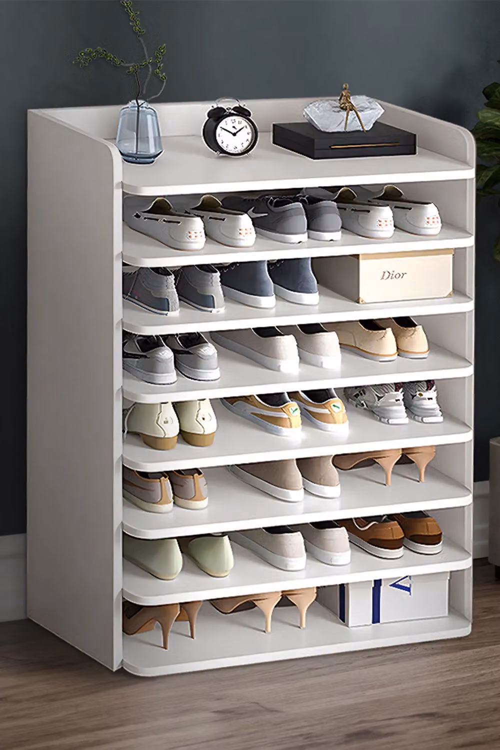 H&O Direct 8-Tier Freestanding Shoe Rack in White – 2
