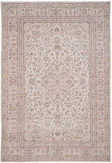 Kukoon Cream Vintage Floral Washable Area Rug, W/D: 80 x 150 cm