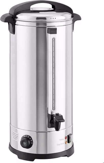 HOMCOM 24L Catering Hot Water Urn, 2500W Stainless Steel Boiler Dispenser in Silver with Thermostat and Keep Warm Function – 1