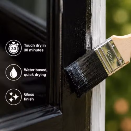 Rustins Quick Dry Water Based Gloss Wood Paint, Black, 250ml – 3
