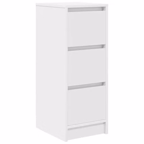 vidaXL Modern White Sideboard in Matt MDF, W/D/H: 29.5 x 34 x 76 cm