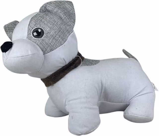 Four Candle Decorative Dog Doorstop in White, H 20 cm