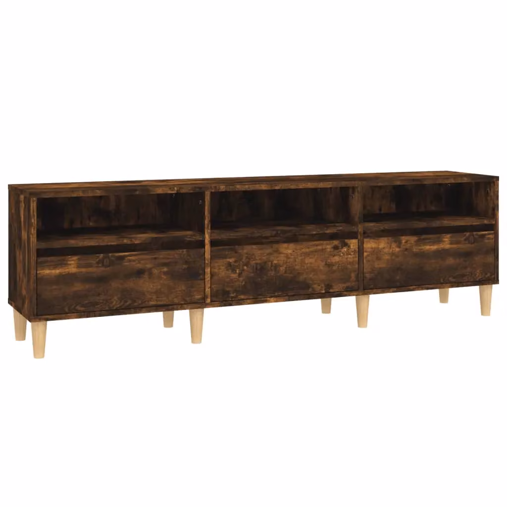 Berkfield Home Smoked Oak TV Cabinet in Brown, W/D/H: 150 x 30 x 44.5 cm – 2