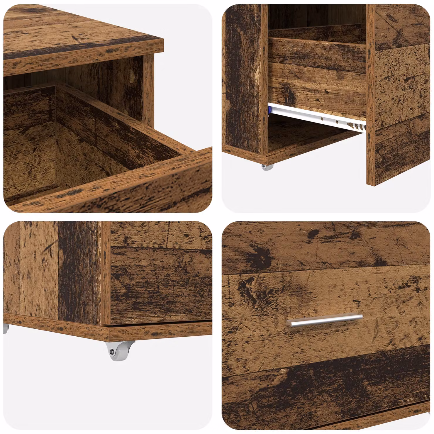 Berkfield Home Brown Rustic Particle Board Medium Drawer Cabinet – 2