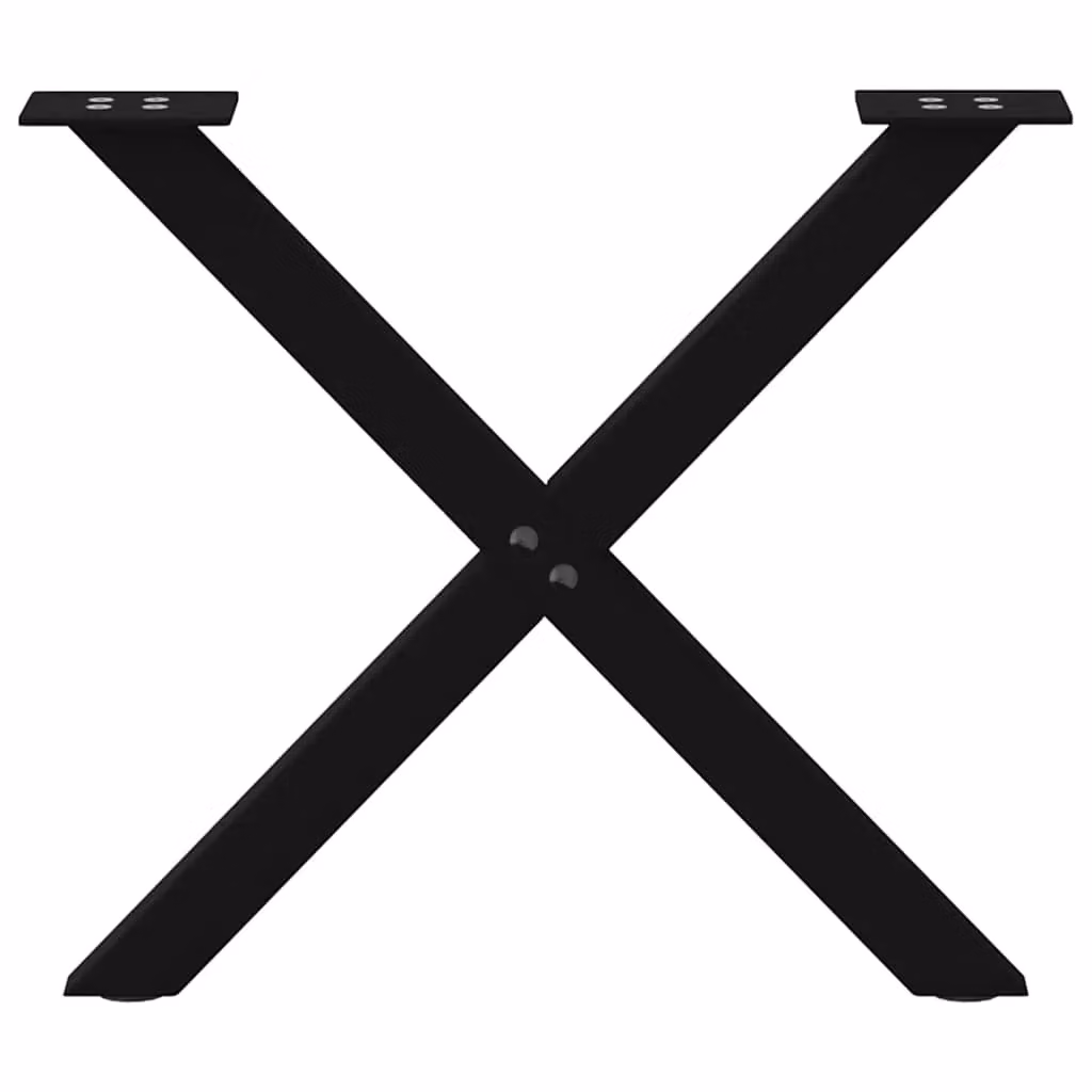 Berkfield Home X-Shaped Steel Coffee Table Legs, 2 Pieces, Black Matt, W/D/H: 38 x 42.5 x 43 cm – 4