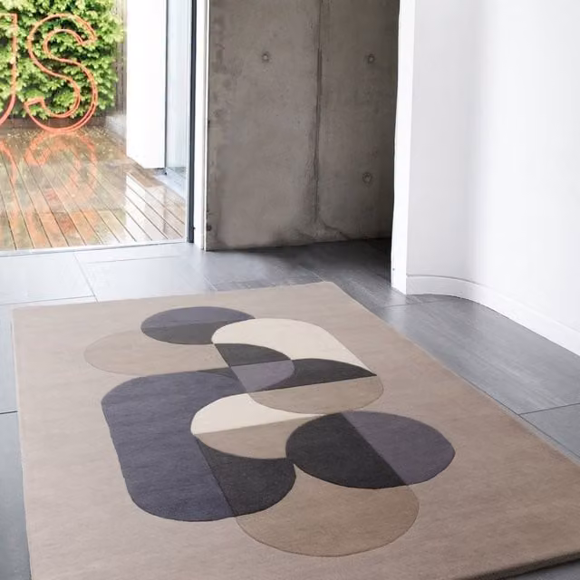 The Rug Shop UK Grey and Multicolour Modern Geometric Abstract Handmade Area Rug, W: 160 cm, L: 230 cm – 1