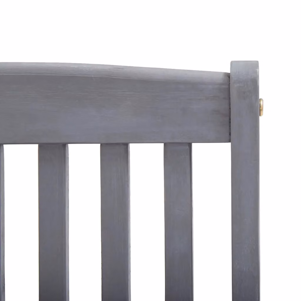 Berkfield Home Set of 8 Folding Outdoor Chairs in Grey Solid Acacia Wood – 2