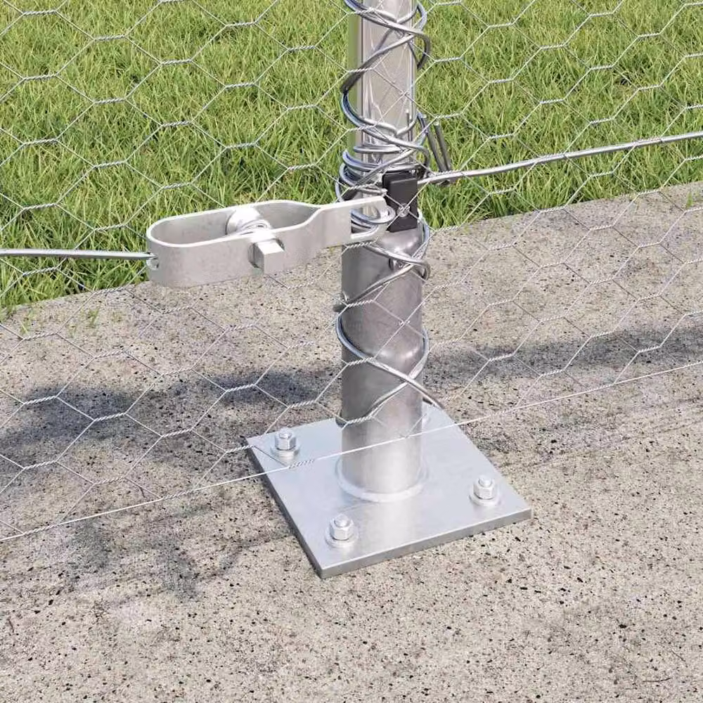 Berkfield Home Silver Galvanised Steel Hexagon Wire Mesh Fence, W: 10 m, H: 0.5 m – 2