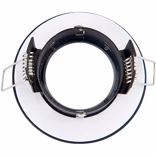 Loops Recessed Compact Bathroom Downlight, 50W GU10 LED, IP65 Rated, Matt Black and Transparent Glass – 2