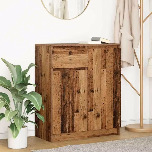 Berkfield Home Rustic Sideboard with Drawer in Brown, W/D/H: 71 x 35 x 84 cm – 1