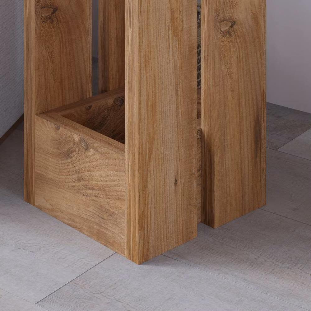 Decortie Tasos' Modern Minimalist Side Table in Light Brown, W/D/H: 30 x 30 x 50.5 cm – 3