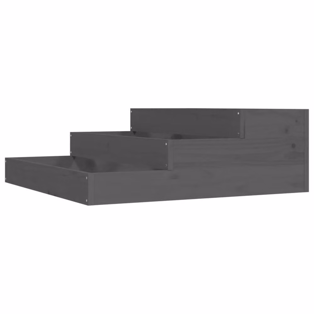 Berkfield Home Grey Solid Wood Pine Planter Tub W/D/H: 78 x 78 x 27 cm – 3