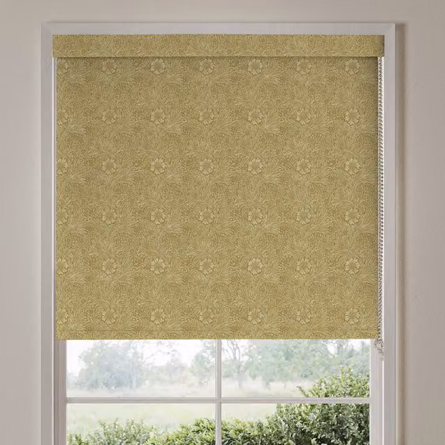 William Morris Marigold Ochre Floral Translucent Made To Measure Roller Blind
